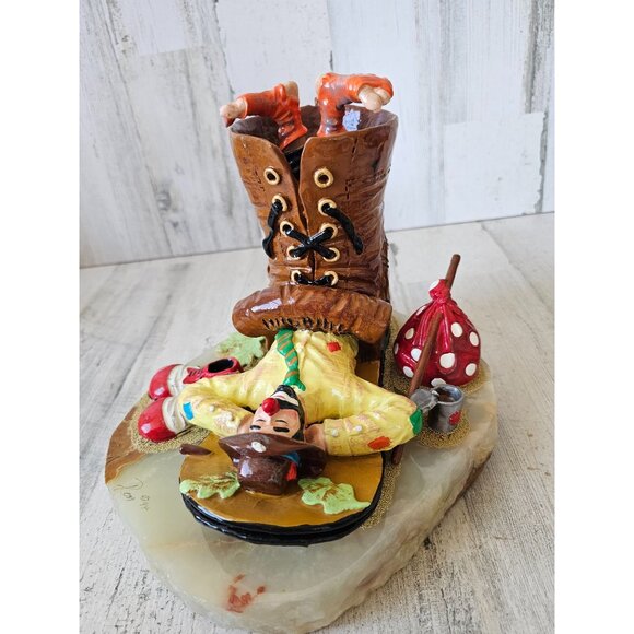 Ron Lee hobo boot clown emmett kelly sleeping 1994 gold circus figurine statue v - Picture 10 of 10